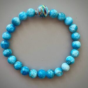 Blue Apatite Handcrafted Beaded Bracelet